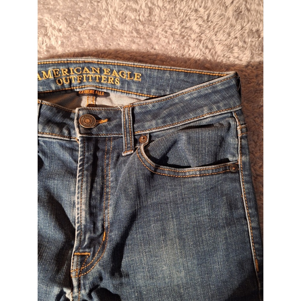 American Eagle Outfitters Extreme Flex Dark Wash Slim Fit Jeans Men's Denim Y2K - Picture 6 of 9